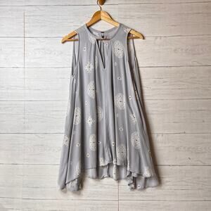 Free People Dress Womens Size S/P Light Blue Gray Medallion Tree Swing Bohemian